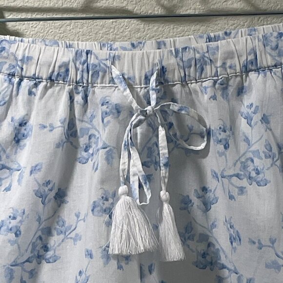 NWT, CAROLINE CONSTAS 2 Piece Cami/Shorts Woven Pajama Set, White/Blue - S - Picture 10 of 15